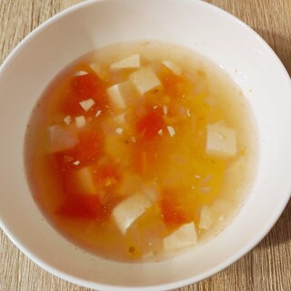 さっぱり☆トマトと豆腐の中華風スープ